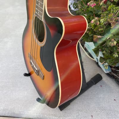 Rare Redburst Sky Electric/Acoustic Bass Guitar image 6