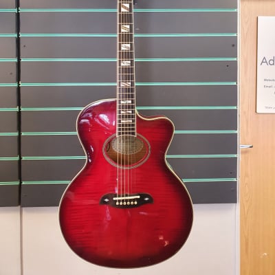 Aria Elecord FET-100 1990's Trans Red Electro Acoustic