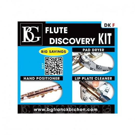 BG DKF Flute Discovery Kit - Pad Dryer, Lip Plate Cleaner, Hand Positioner image 1