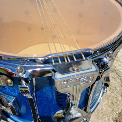 Vintage 1980's Ludwig 14x10 Field/Snare Drum - Blue Sparkle - (094-2) image 15