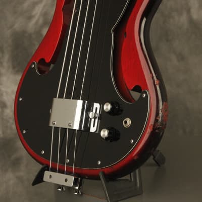 1966 Ampeg AEB-1 electric Horizontal "Scroll" Bass earliest features serial #019 image 4