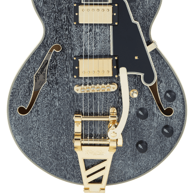 D'Angelico Excel EX-SS Semi-Hollow with Shield Tremolo & Deluxe Hardshell Case 2022 Black Dog for sale