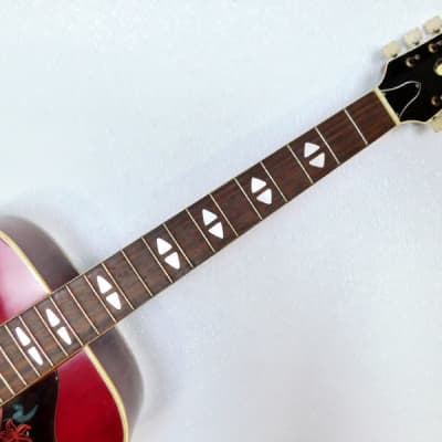 Terada FW505 Dreadnought Acoustic Guitar Vintage 1970s Cherry Sunburst Hummingbird Copy w/case image 7