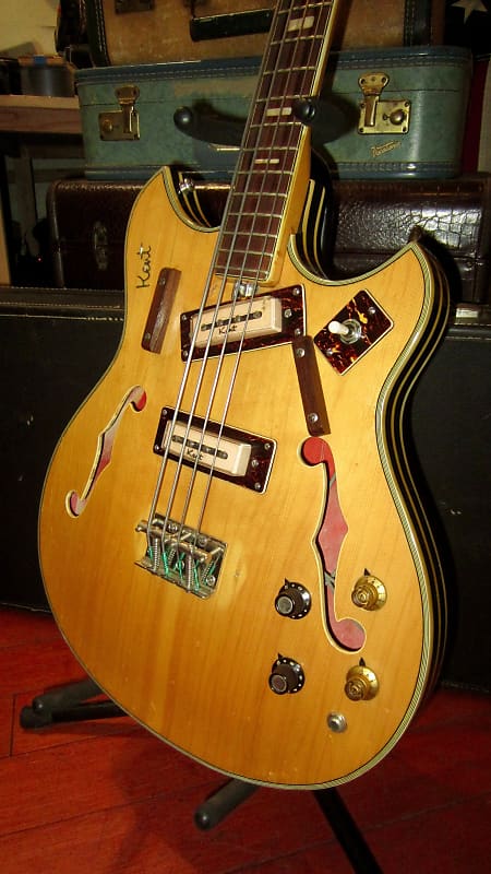 ~1968 Kent Model 822 Hollowbody Bass Natural image 1