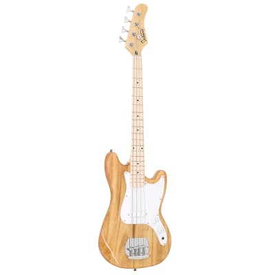 Glarry 4 String 30in SHORT SCALE Thin Body GB Electric Bass Guitar with Bag Strap Connector Wrench Tool 2020s - Burlywood image 4