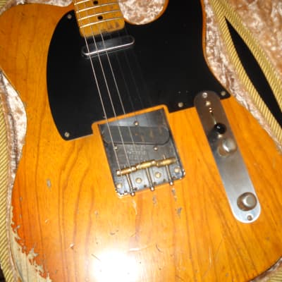 Scarecrow Guitars 52 Blackguard Tele Tribute relic 2018 butterscotch image 5