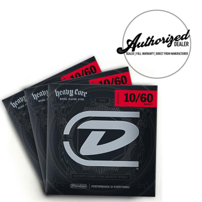 3 Pack | Dunlop Heavy Core Nickel Wound Heavy FAT Bottom Guitar Strings (10-60) image 1