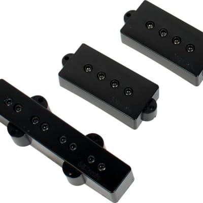 DiMarzio DP126BK P/J 4-String Bass Guitar Pickup Set, Black image 1