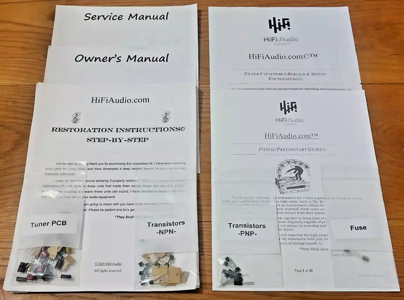 Kenwood KT-5300 restoration kit filter capacitor repair rebuild fix  			