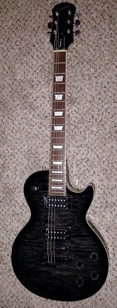 Epiphone les paul trans black deals