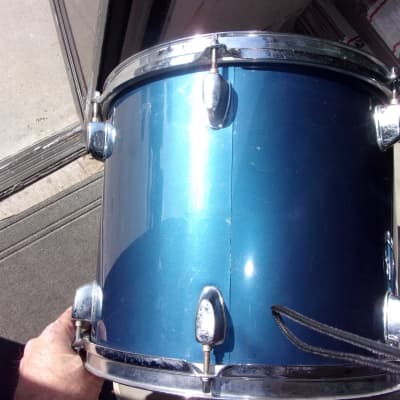 Lot of 2 Mapex V Series Hanging Toms 13" x 10" + 12" x 9" light blue with mounts Has double badges image 6