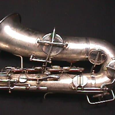 Vintage Silver Buescher True Tone Alto Saxophone in a Hard Case as-is   7 S image 3