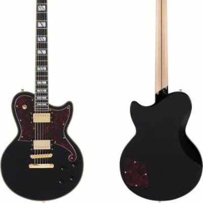 Deluxe Atlantic Solid Black 6-String RH Baritone Solidbody Electric Guitar w/ Case  DADBATLSBKGS image 9
