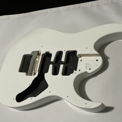 2007 Indonesian Ibanez RG350DX White Strat Basswood Guitar Body Floyd Ready image 2
