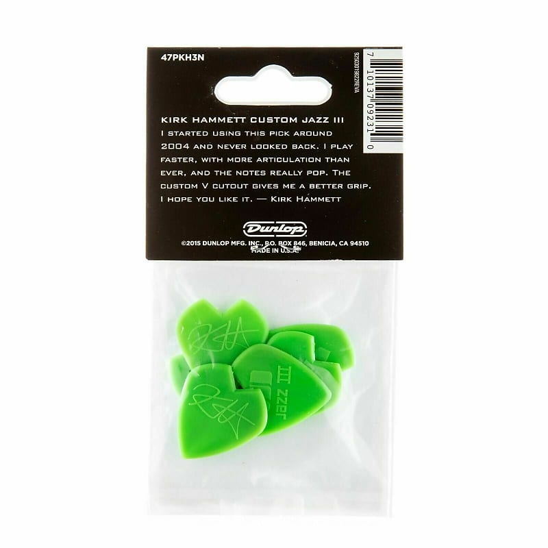 Dunlop Kirk Hammett Custom Jazz III Guitar Picks (6 Pack) P