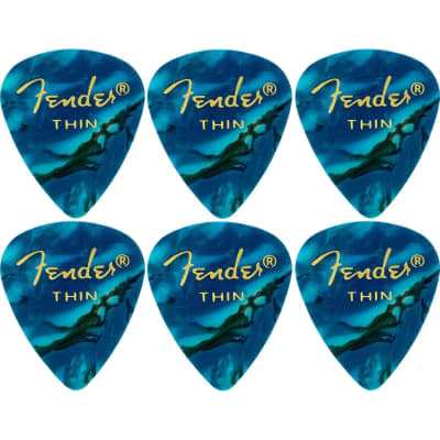 Fender Premium Celluloid 351 Shape Guitar Picks, Thin, Ocean Turquoise, 12-Pack image 3