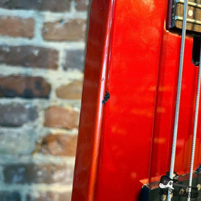 Hondo Alien Headless 4-String Bass (1980s - Metallic Red) image 14