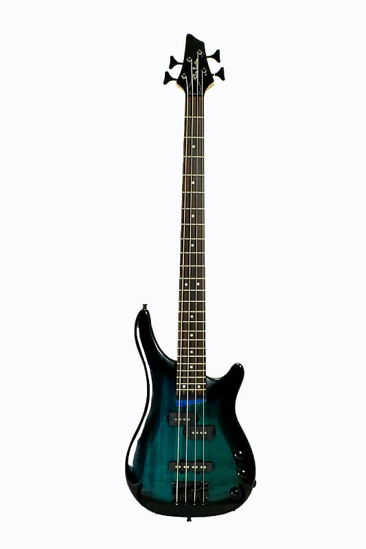 Glen Burton GBSRB-BLS Basswood Body Maple Neck 4-String Electric Bass Guitar w/Gig Bag, Strap, Cable, Picks, Strings & Key image 1
