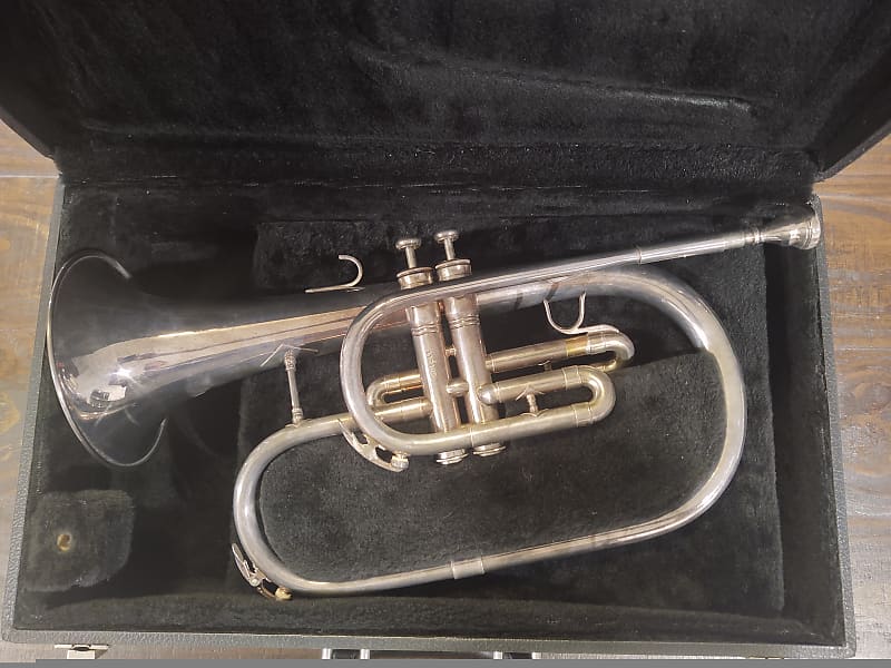 FINAL PRICE DROP! Very rare silver King K40 Flugelhorn Bugle Reverb