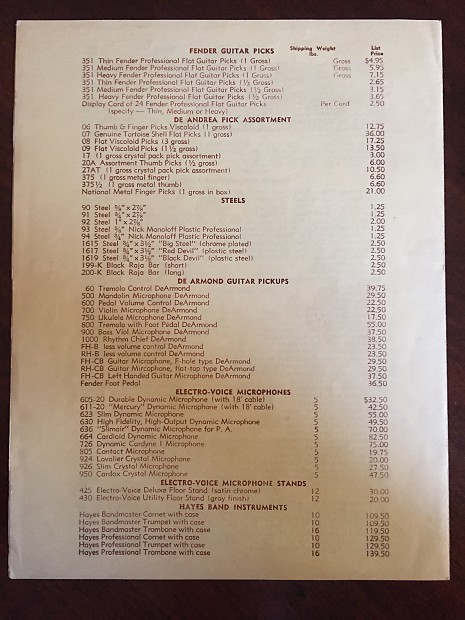 Fender sales price list