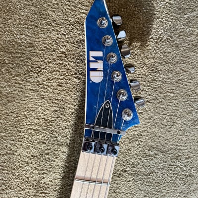 ESP LTD MH-103 QM - 2016, See Thru Blue, Left Handed image 4