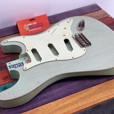 Real Life Relics Custom Class  Strat® Body Aged Trans Surf Green Nitro Lacquer image 6