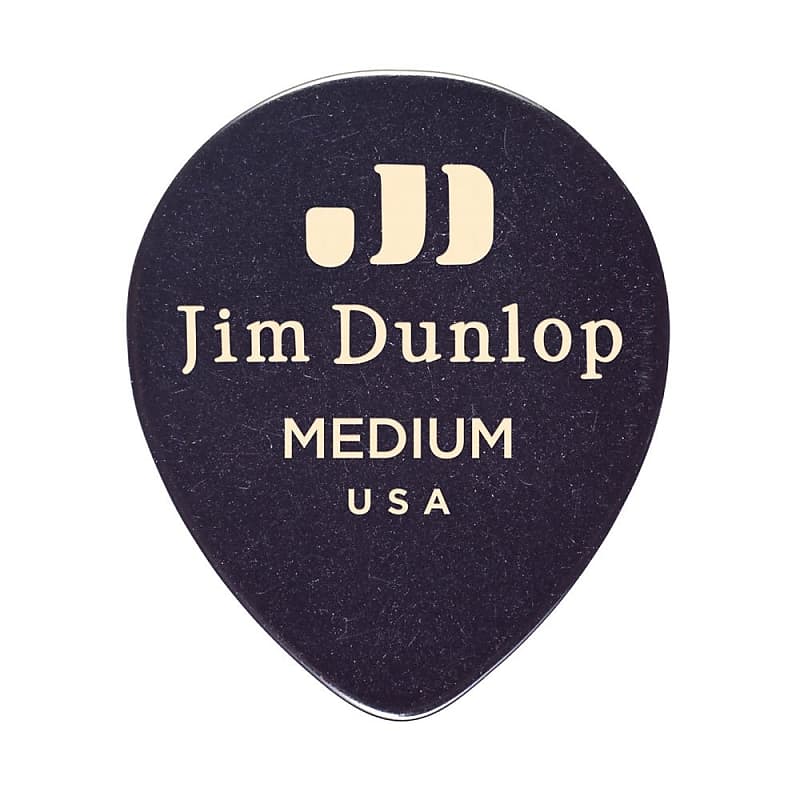 Dunlop 485R03MD Celluloid Black Teardrop Medium Guitar Picks (12-Pack) image 1