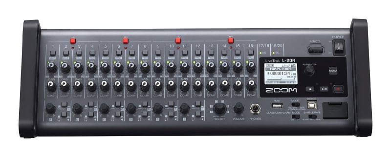 Zoom L 20 R Mixer Digitale 20 Canali, Recorder E Interfaccia Audio Formato Rack Mixer image 1