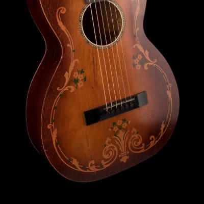 Vintage Regal Luann 1920's Floral Parlor Acoustic Guitar With SSC image 8
