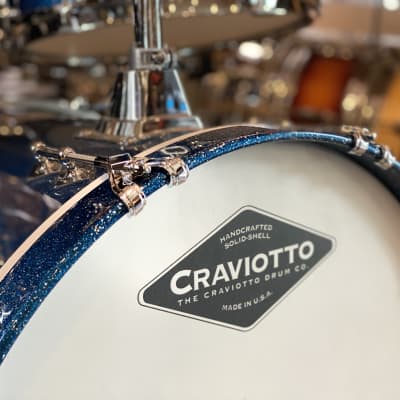 Craviotto Custom Shop Solid Shell Poplar Kit in Evening Sparkle Lacquer - 4pc 12,14,20, 14SD image 2