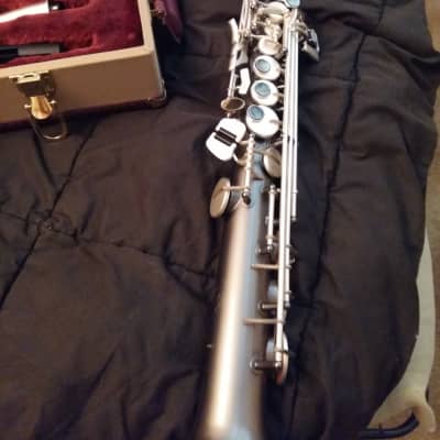 Sax Dakota Professional Soprano Saxophone, Model SDSS1024 in Gray Onyx with Satin Silver Keys and Trim image 5