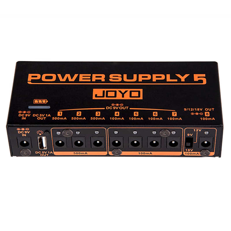 Joyo JP05 Power Supply 5 Pedal Power Supply 8 Outputs 9v 12v Reverb