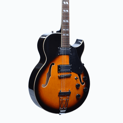 Glen Burton GE775-TS Hollow Body Chicago Maple Neck 6-String Electric Guitar w/Gig Bag, Strap & Pick image 1