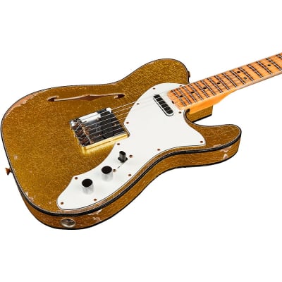 Fender Custom Shop '60s Telecaster Thinline Relic Limited-Edition Electric Guitar Chartreuse Sparkle image 5
