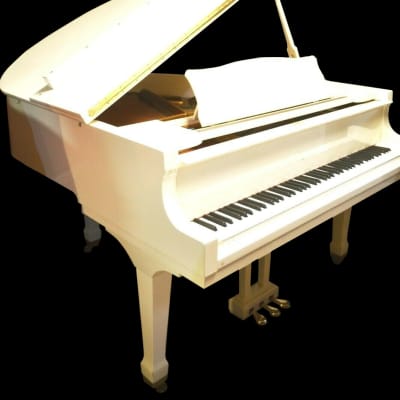 Snow white Wurlitzer 4'11 baby grand piano image 2