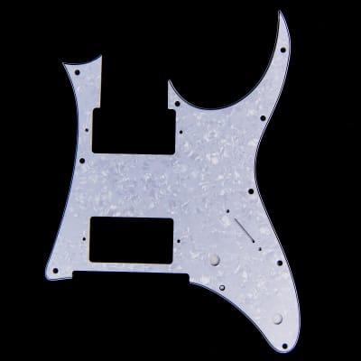 Custom Guitar Pick Guard for Ibanez RG 350 DX , 2-Pickup, 4ply White Pearloid