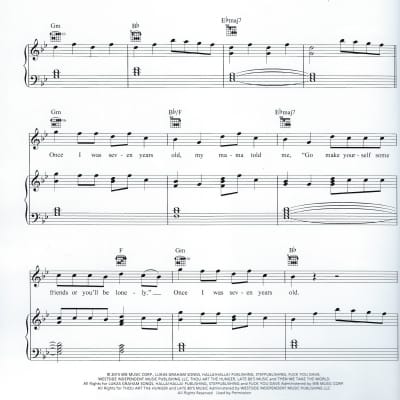 7 Years – Lukas Graham letter notes for beginners - music notes for newbies