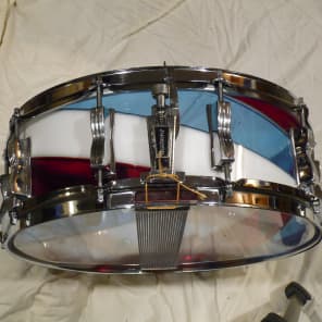 Ludwig Vistalite Snare Drum  Red/White/Blue Spiral image 2