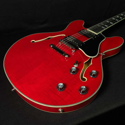 Eastman T486-RD #2566 Red Finish Semi Hollow Electric Guitar, Hard Case image 2
