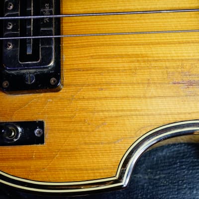Hofner 5000/1B Super Beatle Bass Guitar 1970s Natural Maple image 5