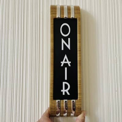 ON AIR Vertical 14" Sign Cedar look studio 3D Raised Art deco Lettering Free Shipping image 3