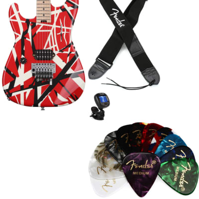 EVH Striped Series 5150 Guitar, Red Black White EVH Striped Series 5150 Guitar, Red Black White
