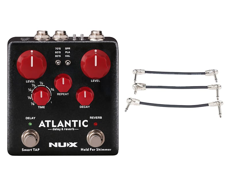 NUX NDR-5 Atlantic Delay & Reverb + Gator Patch Cable 3 Pack image 1