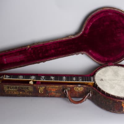 Fairbanks  Whyte Laydie # 7 Owned and Used by Otis Mitchell 5 String Banjo (1909), ser. #25729, genuine alligator hard shell case. image 9