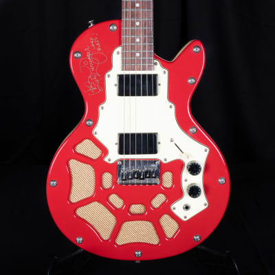 Used Red Lindert Conductor Model Signed by Rick Derringer Electric Guitar W/ Bag image 1