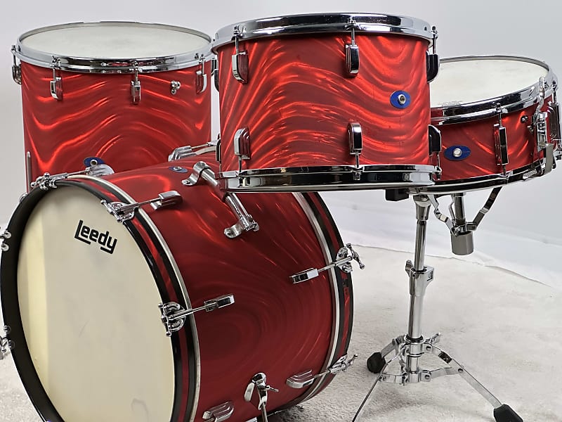 Leedy 20/13/16/5x14" Vintage 60's Drum Set - Red Satin Flame image 1