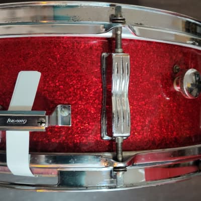 1980's Ludwig Rocker snare drum - 5 x 14 - 8 lug Red sparkle image 5