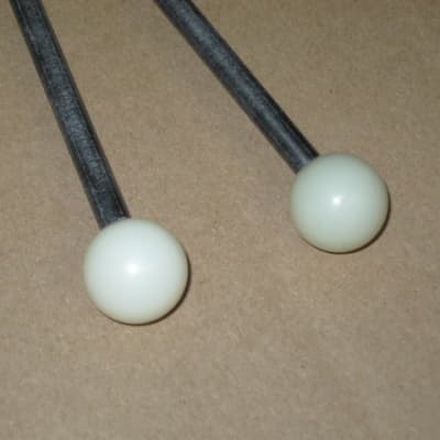 one (new old stock) pair Gambal Manufacturing GPN (UG13GPNXX) Bells, Xylophone Percussive Keyboard MALLETS, 1 inch White Hard Acrylic Ball Heads with Black Synthetic Shafts, with original packaging - from 1990s - early 2000s image 8