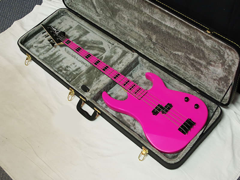 DEAN Custom Zone 4-string BASS guitar new w/ Hard CASE - Florescent Pink image 1