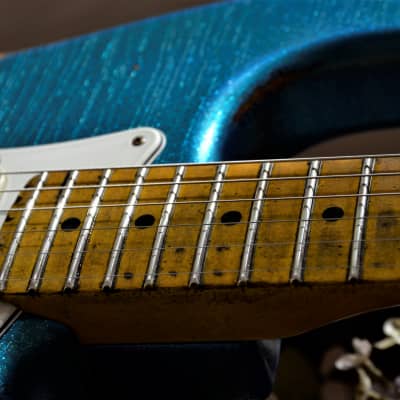 American Fender Stratocaster Performer Custom Relic Nitro Blue Sparkle image 25